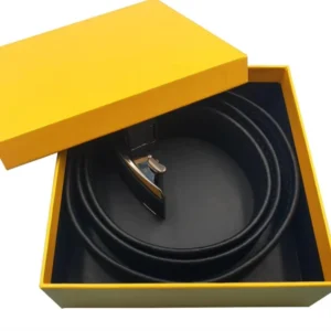 Custom Logo Print Luxury Mens Belt Packaging Box with Matt Lamination Embossing & UV Coating Recycled Cardboard Gift Box